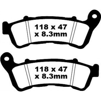 Plaquettes de frein moto EBC EBC Métal Fritté Scooter SFA388HH Plaquettes de frein moto EBC EBC Métal Fritté Scooter SFA388HH