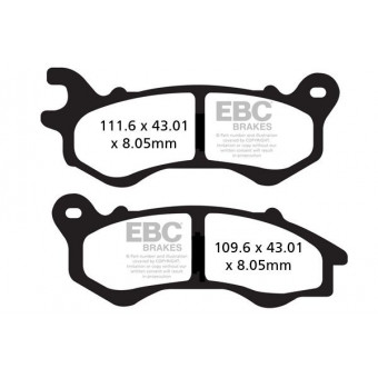 Plaquettes de frein moto EBC EBC Métal Fritté Scooter SFA603HH Plaquettes de frein moto EBC EBC Métal Fritté Scooter SFA603HH