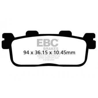 Plaquettes de frein moto EBC EBC Métal Fritté Scooter SFA607HH Plaquettes de frein moto EBC EBC Métal Fritté Scooter SFA607HH