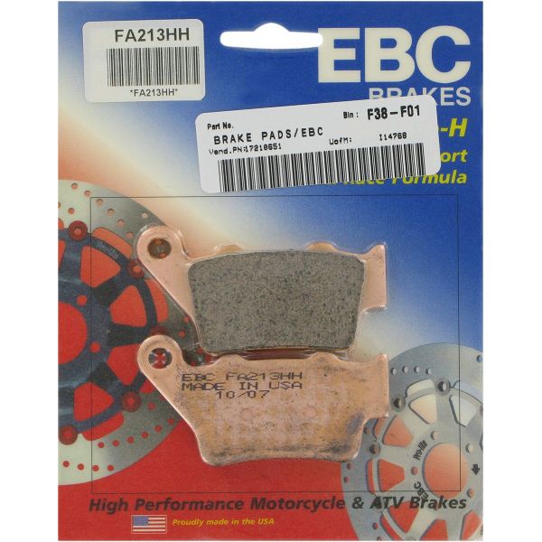 Plaquettes de frein moto EBC EBC Métal Fritté Type HH FA213HH Plaquettes de frein moto EBC EBC Métal Fritté Type HH FA213HH