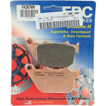 Plaquettes de frein moto EBC EBC Métal Fritté Type HH FA387HH Plaquettes de frein moto EBC EBC Métal Fritté Type HH FA387HH