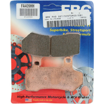 Plaquettes de frein moto EBC EBC Métal Fritté Type HH FA409HH Plaquettes de frein moto EBC EBC Métal Fritté Type HH FA409HH