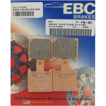 Plaquettes de frein moto EBC EBC Métal Fritté Type HH FA417/4HH Plaquettes de frein moto EBC EBC Métal Fritté Type HH FA417/4HH