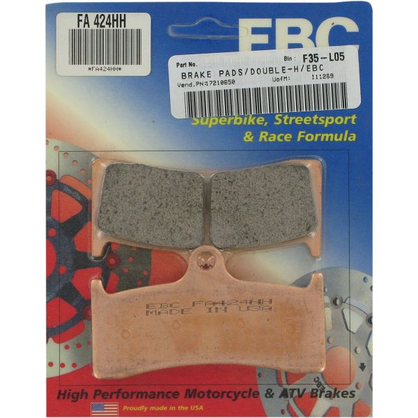Plaquettes de frein moto EBC EBC Métal Fritté Type HH FA424HH Plaquettes de frein moto EBC EBC Métal Fritté Type HH FA424HH