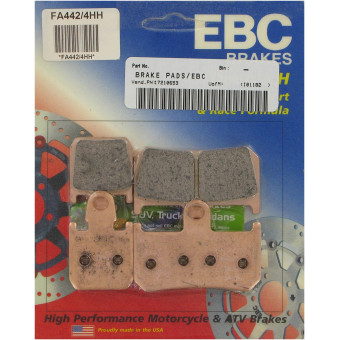 Plaquettes de frein moto EBC EBC Métal Fritté Type HH FA442/4HH Plaquettes de frein moto EBC EBC Métal Fritté Type HH FA442/4HH