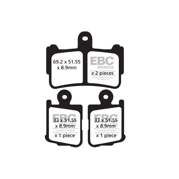 Plaquettes de frein moto EBC EBC Mtal Fritt Type HH FA499/4HH