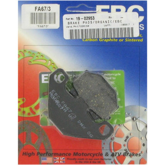 Plaquettes de frein moto EBC EBC Organique FA FA067/3 Plaquettes de frein moto EBC EBC Organique FA FA067/3