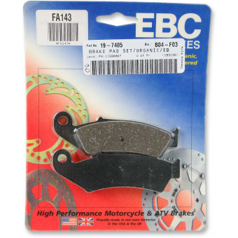 Plaquettes de frein moto EBC EBC Organique FA FA143 Plaquettes de frein moto EBC EBC Organique FA FA143