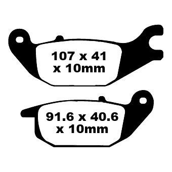 Plaquettes de frein moto EBC EBC Organique FA FA343 Plaquettes de frein moto EBC EBC Organique FA FA343
