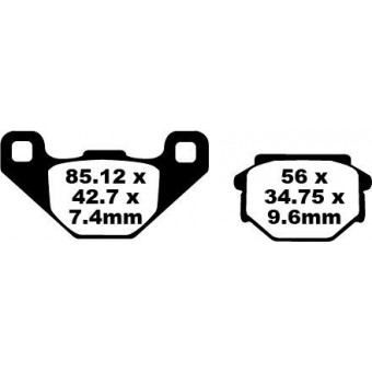 Plaquettes de frein moto EBC EBC Organique FA FA382 Plaquettes de frein moto EBC EBC Organique FA FA382