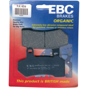 Plaquettes de frein moto EBC EBC Organique FA FA409 Plaquettes de frein moto EBC EBC Organique FA FA409