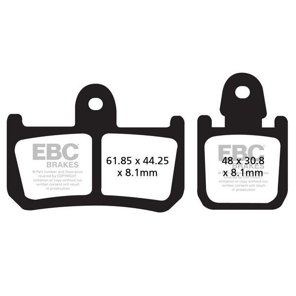 Plaquettes de frein moto EBC EBC Organique FA FA442/4 Plaquettes de frein moto EBC EBC Organique FA FA442/4