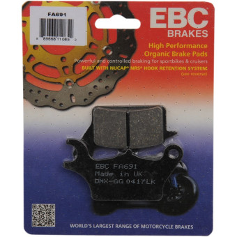 Plaquettes de frein moto EBC EBC Organique FA FA691 Plaquettes de frein moto EBC EBC Organique FA FA691