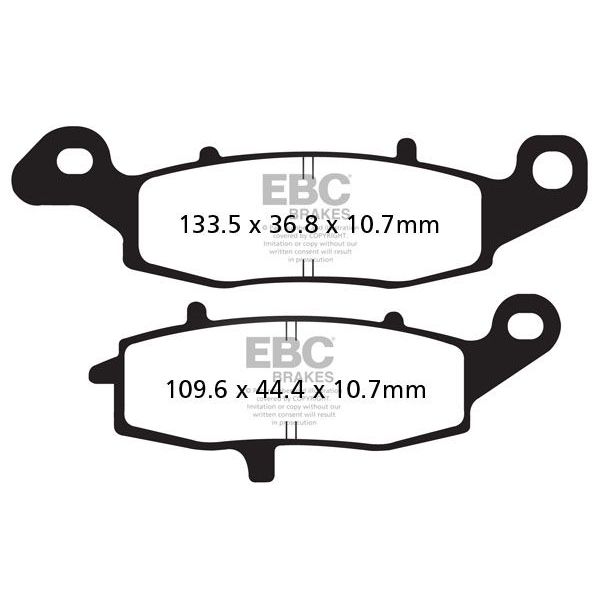 Plaquettes de frein moto EBC EBC Semi Mtal Fritt Type V FA231/2V