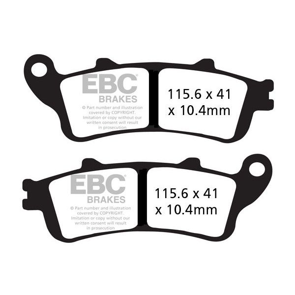 Plaquettes de frein moto EBC EBC Semi Mtal Fritt Type V FA261/2V