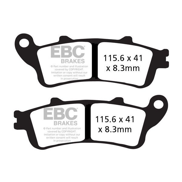 Plaquettes de frein moto EBC EBC Semi M�tal Fritt� Type V FA261V
