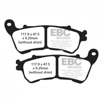 Plaquettes de frein moto EBC EBC Semi Métal Fritté Type V FA640V Plaquettes de frein moto EBC EBC Semi Métal Fritté Type V FA640V