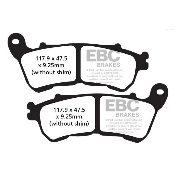Plaquettes de frein moto EBC EBC Semi Mtal Fritt Type V FA640V