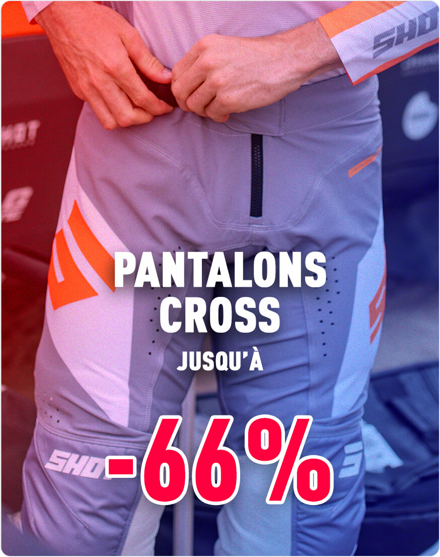 Pantalons cross jusqu' -66%
