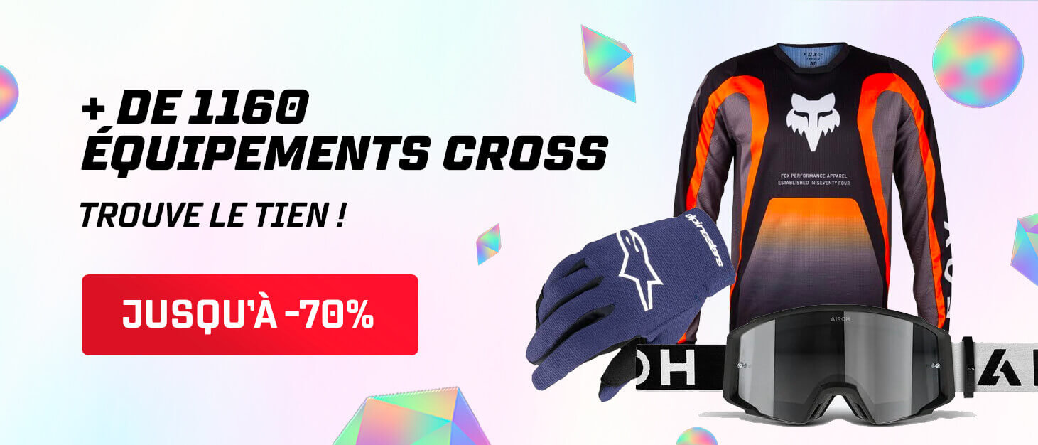 + de 1160 quipements cross, trouve le tien ! Jusqu' -70%