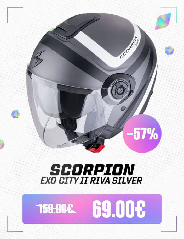 Scorpion Exo City II Riva Silver Matt Black White