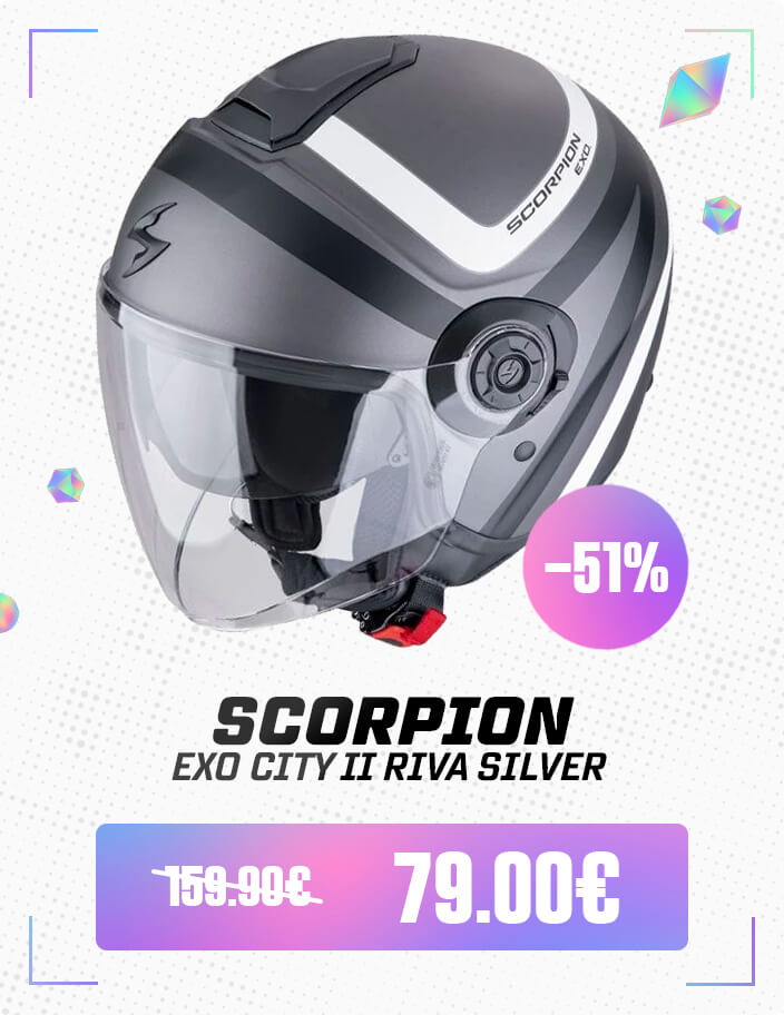Scorpion Exo City II Riva Silver Matt Black White