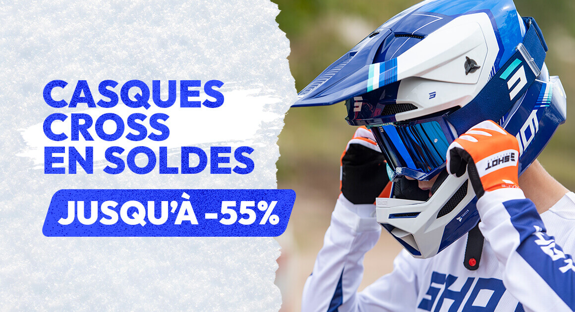 Casques cross en soldes jusqu'à -55%