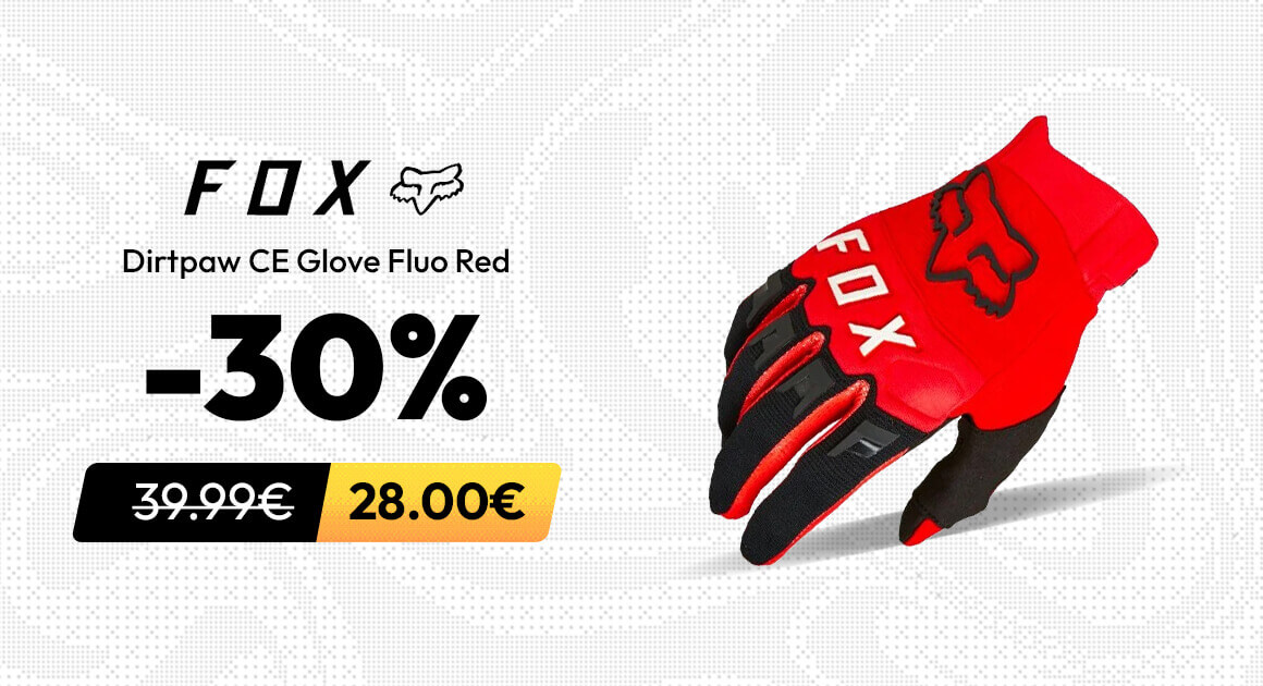 DIRTPAW CE GLOVE FLUO RED