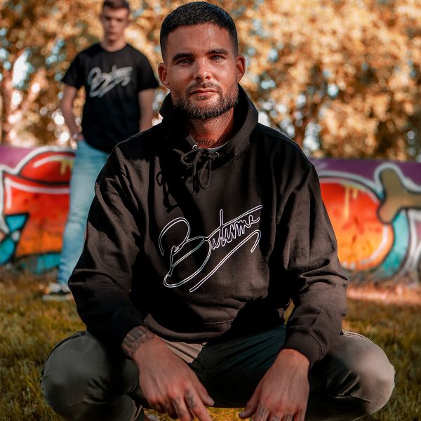 Pulls Moto 100% Bitume Art Letter Black White Hoodie