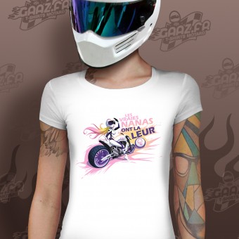 T-Shirts Moto Gaaz Les Vraies Nanas Femme (Blanc)