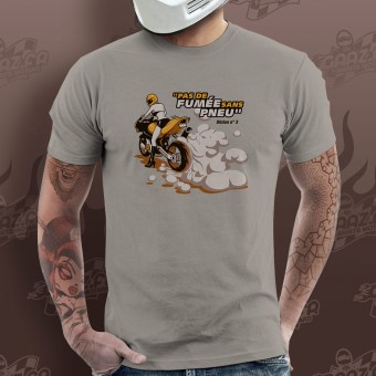 T-Shirts Moto Gaaz Pas de Fumee sans Pneu (Gris Clair)