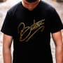 T-Shirts Moto 100% Bitume Art Letter Black Gold Tee