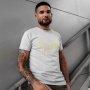 T-Shirts Moto 100% Bitume Art Letter Grey Neon Yellow Tee