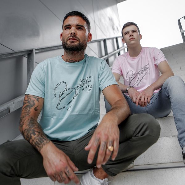 T-Shirts Moto 100% Bitume Art Letter Mint Black Tee