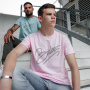 T-Shirts Moto 100% Bitume Art Letter Pink Black Tee