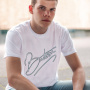 T-Shirts Moto 100% Bitume Art Letter White Black Tee