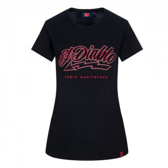 T-Shirts Moto FABIO QUARTARARO T-Shirt El Diablo Woman Black T-Shirts Moto FABIO QUARTARARO T-Shirt El Diablo Woman Black
