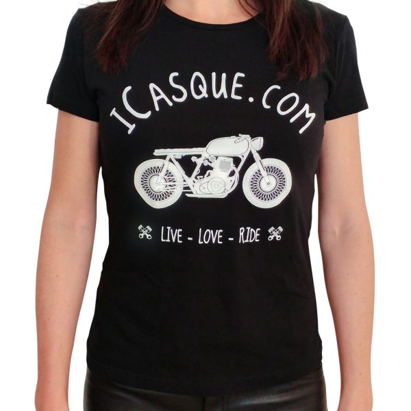 T-Shirts Moto iCasque Vintage Tee iCasque Lady Black