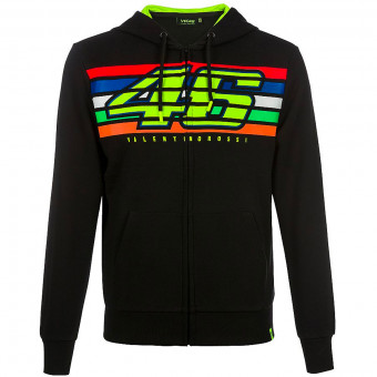 Vestes Moto VR 46 Hoodie Stripes VR46 Black Vestes Moto VR 46 Hoodie Stripes VR46 Black