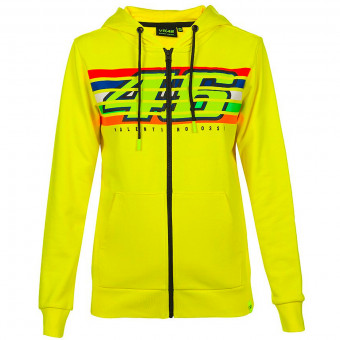 Vestes Moto VR 46 Hoodie Woman Stripes Yellow
