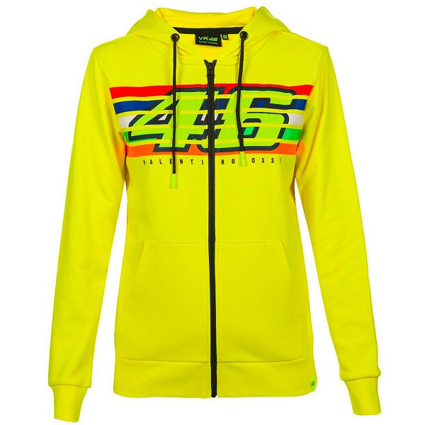 Vestes Moto VR 46 Hoodie Woman Stripes Yellow Vestes Moto VR 46 Hoodie Woman Stripes Yellow