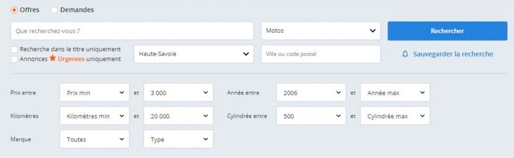 recherche moto doccasion sur internet