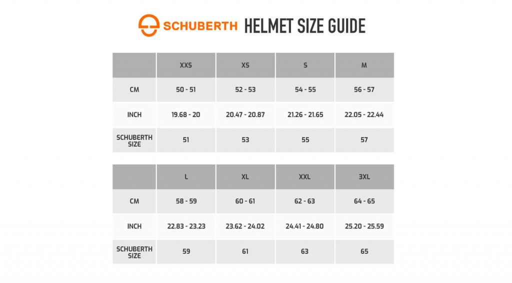 size guide schuberth