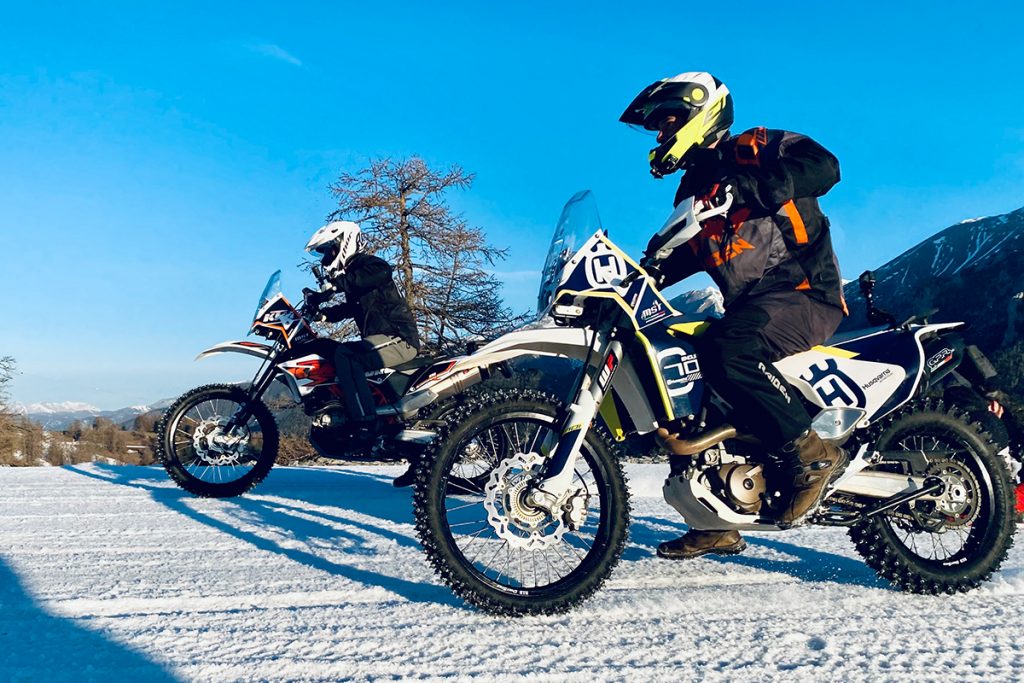 raid2roues surf sur la neige