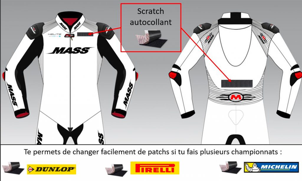 patch combinaison pilote moto scratch