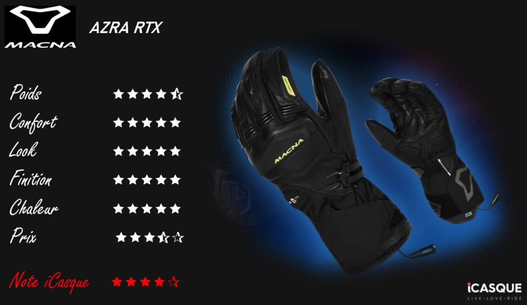 Gants moto chauffants Macna AZRA RTX BTH - IXTEM MOTO